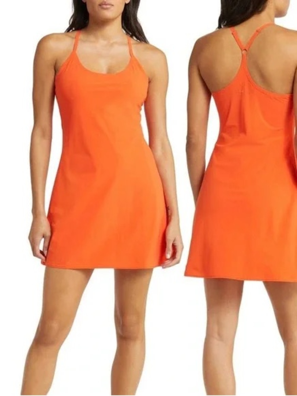 Outdoor Voices Bright Orange Strappy Active Dress